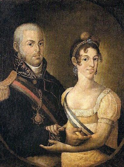 Portrait of John VI of Portugal and Charlotte of Spain, Manuel Dias de Oliveira